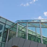 stainless steel balcony frameless balustrade glass railing with handrail bracket