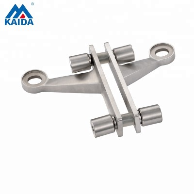 stainless steel glass fin curtain wall spider fittings with 2 arms on both sider for 200mm distance