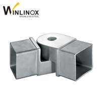 Flexible stainless steel balustrade handrail square tube connector