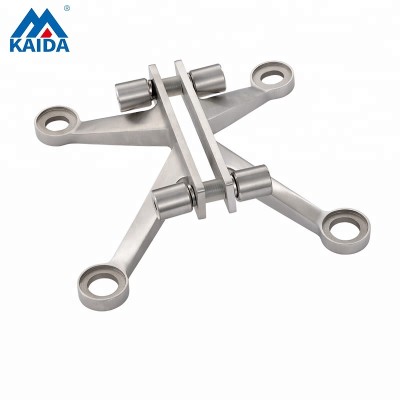 stainless steel point fixed glass fin curtain wall spider fittings with 4 arms for 200mm distance